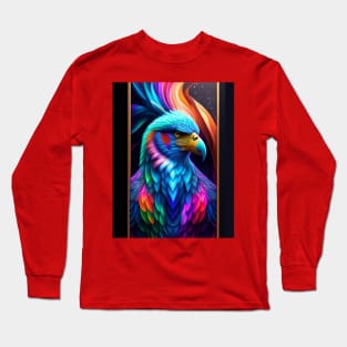 A colorful parrot with a blue and yellow beak is shown Long Sleeve T-Shirt